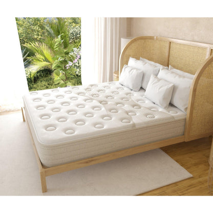 Ethos Cove 13" Hybrid Mattress With Organic Pressure Relieving Latex Foam, Side View, Overhead