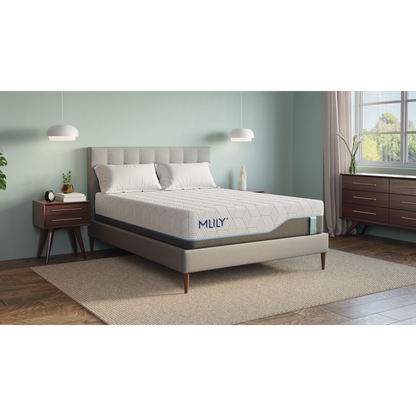 Harmony Chill 2.0 13" Memory Foam Mattress With Advanced Temperature Regulation Inside Of A Bedroom, Corner View